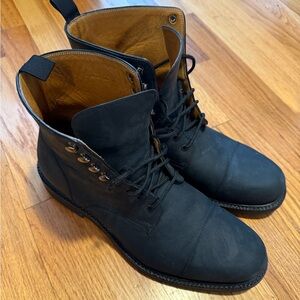 Beckett Simonon Dowler Boots Size 11 Matte Black Cap Toe